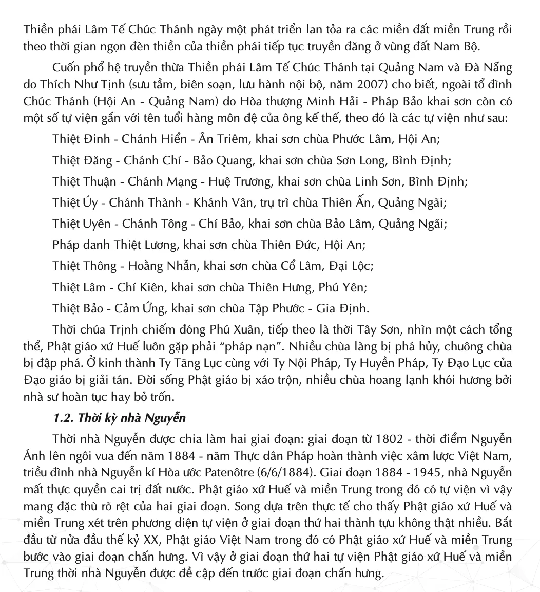 Tự viện Phật giáo xứ Huế và miền Trung