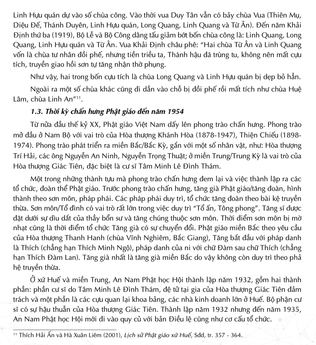 Tự viện Phật giáo xứ Huế và miền Trung