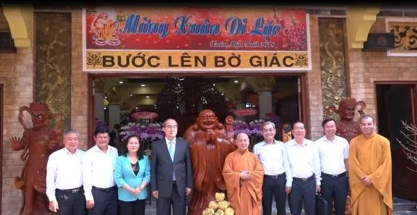Ngài Nguyễn Thiện Nhân chúc tết Hòa thượng Chủ tịch