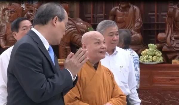 Ngài Nguyễn Thiện Nhân chúc tết Hòa thượng Chủ tịch