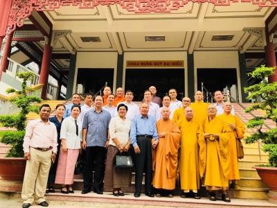 TP.HCM: Trung ương Giáo hội thân mật tiếp đoàn Bộ Lễ nghi và Tôn giáo Campuchia