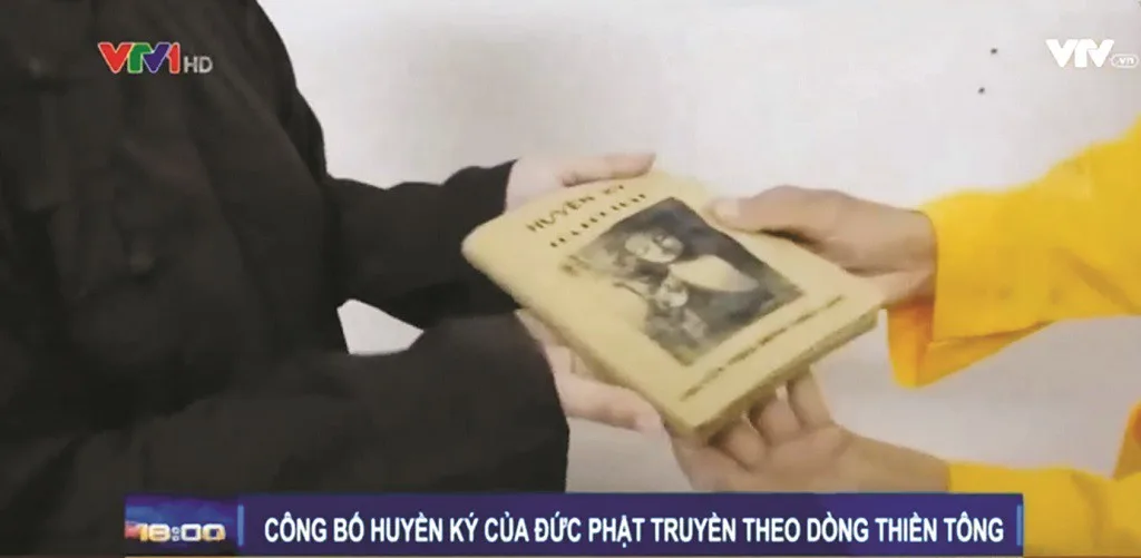 Lại được Đài Truyền hình VN giới thiệu trên sóng quốc gia, đã tạo nhiều bức xúc và hiểu lầm trong dư luận về Phật giáo và chính sách tôn giáo của nhà nước - Ảnh trích cắt từ VTV1