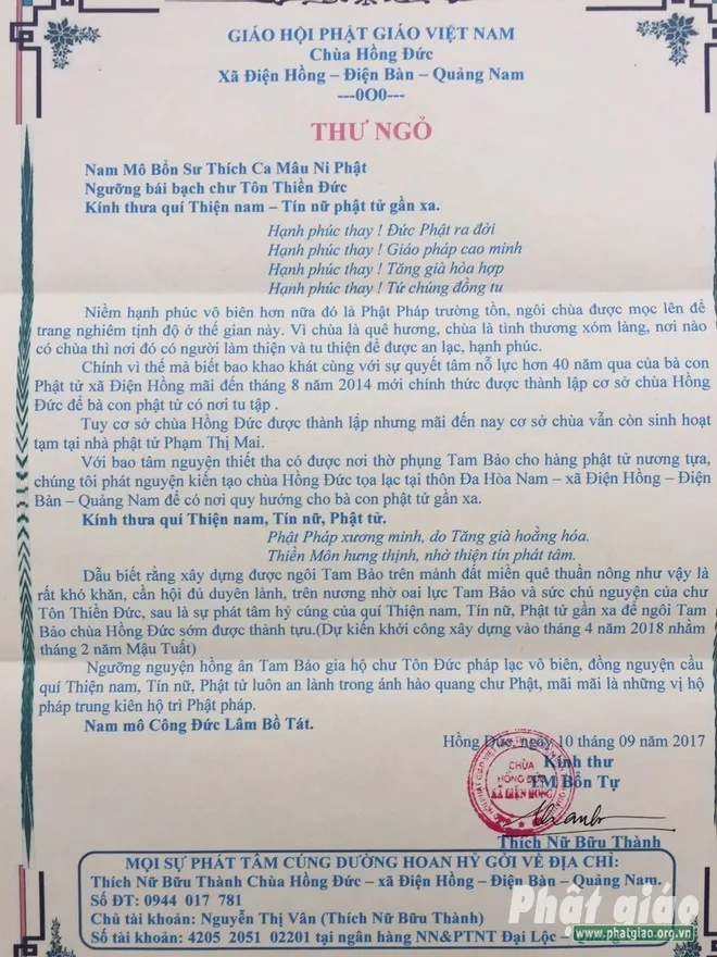 Quảng Nam: Xây dựng “ngôi chùa ở vùng đất Ba Sông”