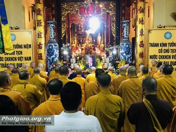Tưởng niệm Chủ tịch nước Trần Đại Quang tại trụ sở T.Ư GHPGVN