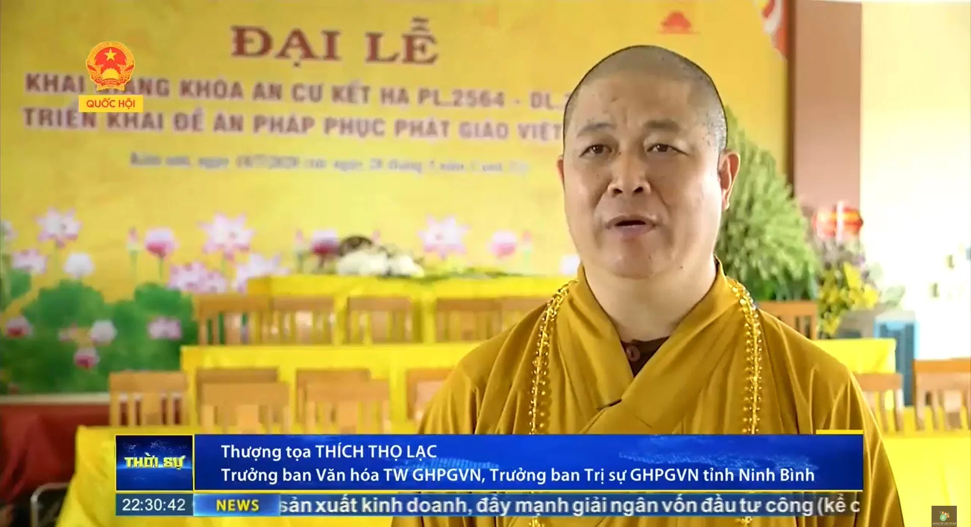 Triển khai đề án Pháp phục Phật giáo Việt nam thống nhất trong đa dạng - Quốc hội TV