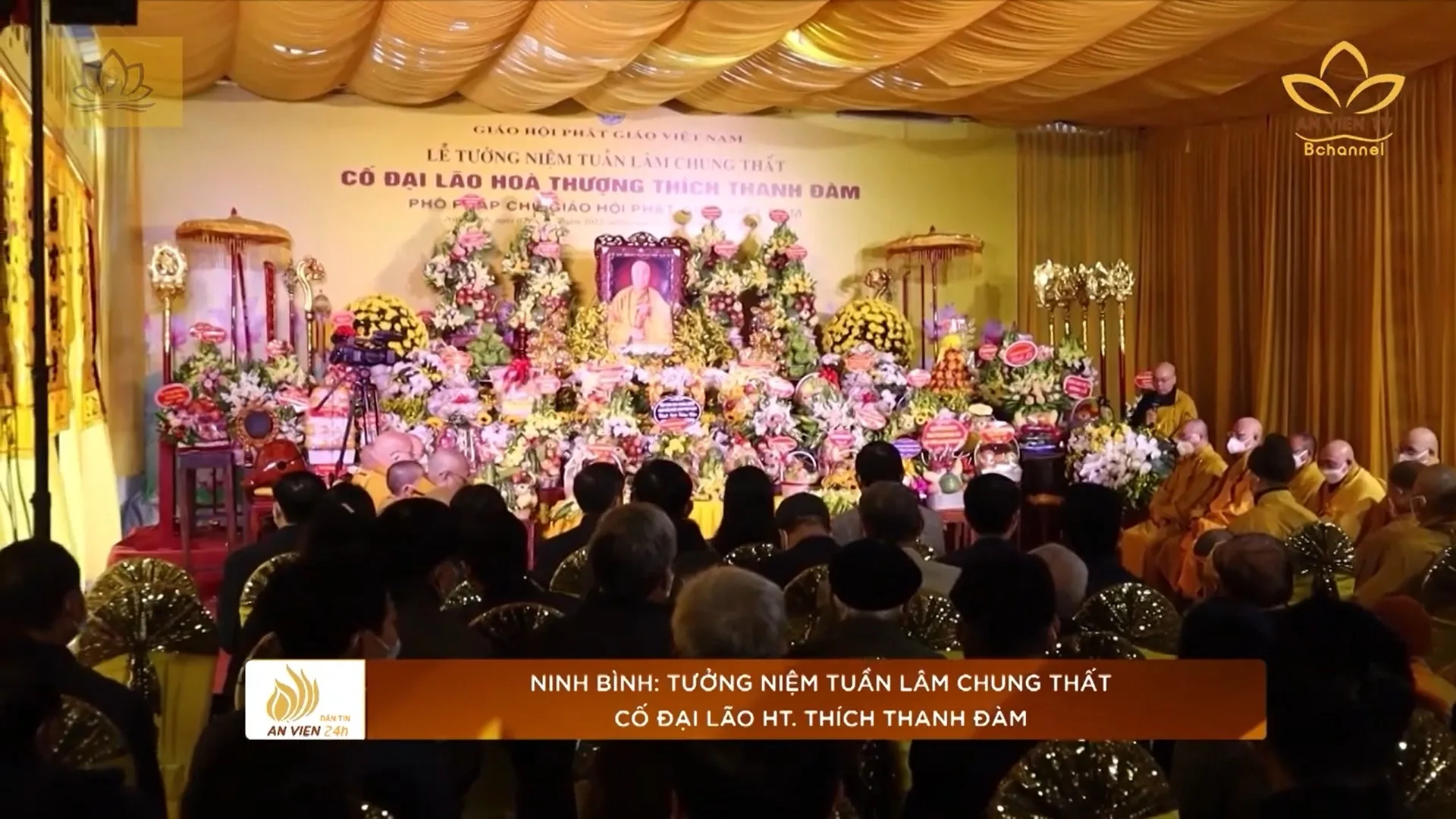 Ninh Bình: Trang nghiêm cử hành Lễ tưởng niệm tuần lâm chung thất cố Đại lão HT. Thích Thanh Đàm.