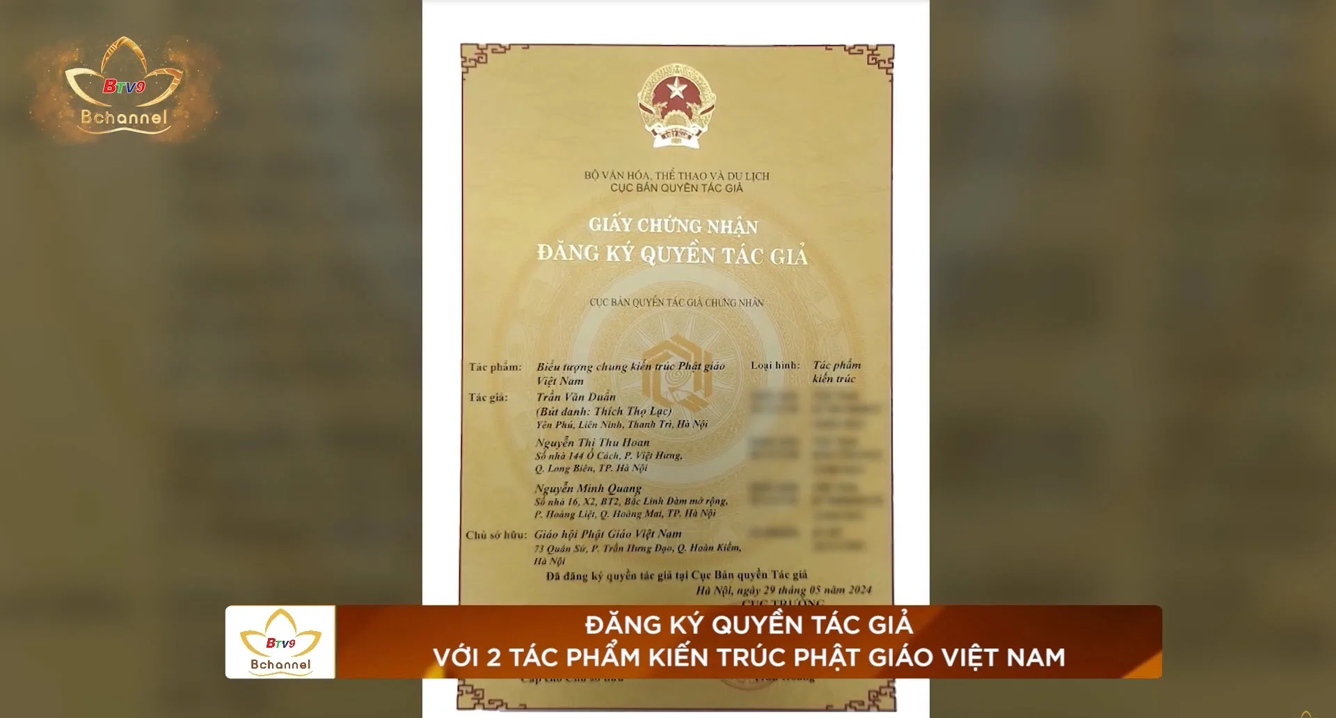 Đăng ký quyền tác giả với 2 tác phẩm kiến trúc Phật giáo Việt Nam