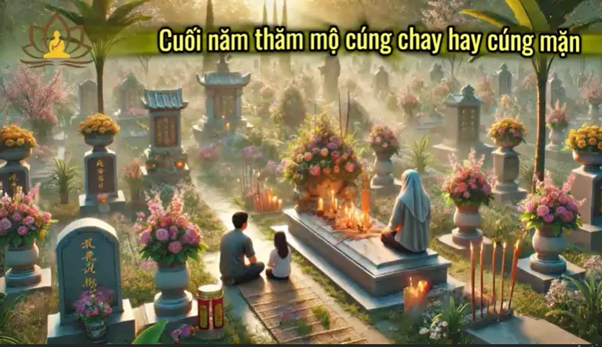 Thăm mộ cuối năm nên cúng chay hay mặn?