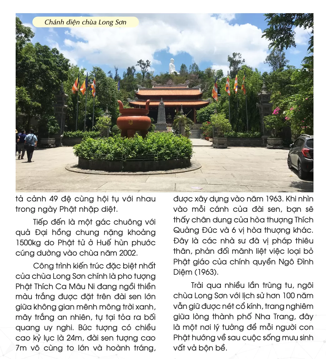 Chùa Long Sơn - ngôi cổ tự Phật trắng giữa thành phố biển Nha Trang