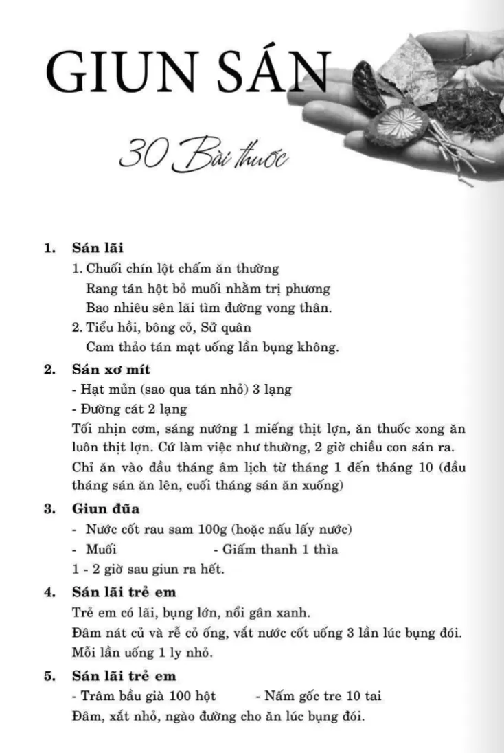 30 bài thuốc trị Giun sán