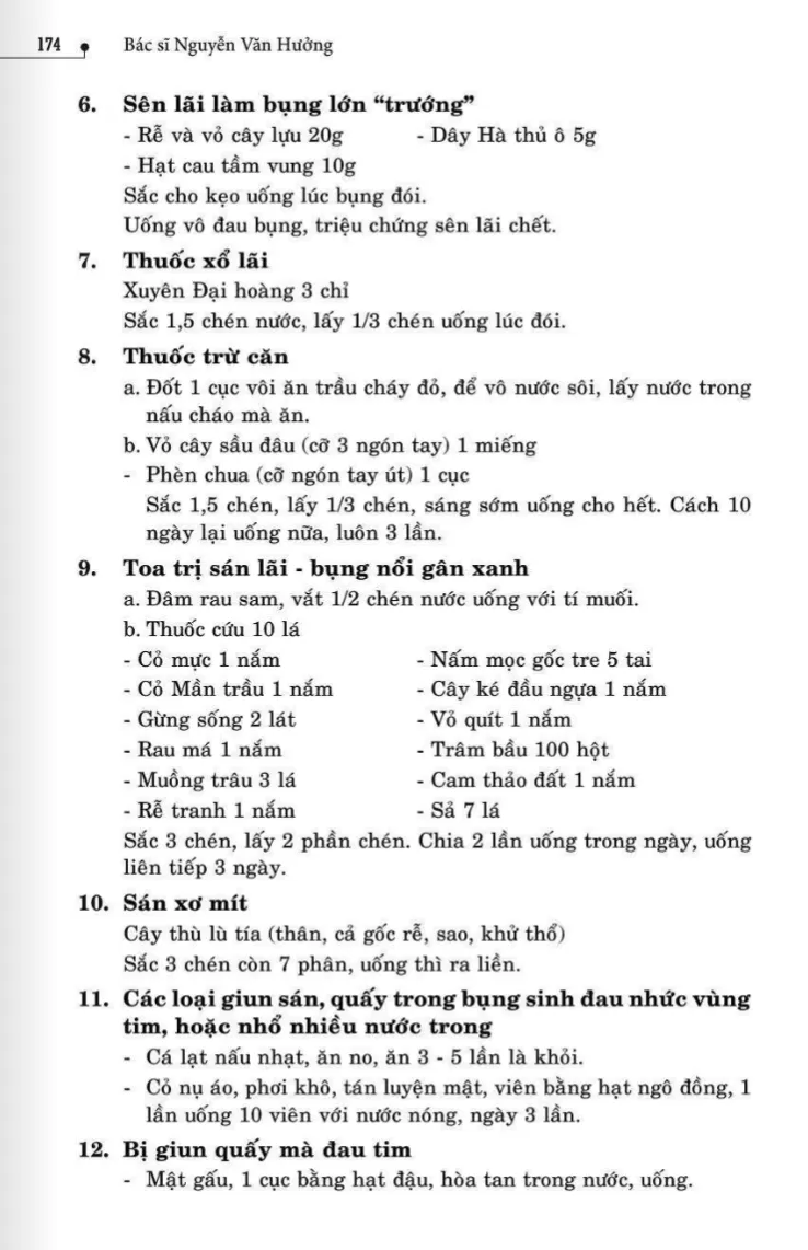 30 bài thuốc trị Giun sán