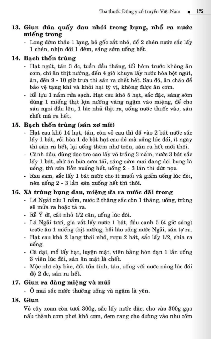 30 bài thuốc trị Giun sán