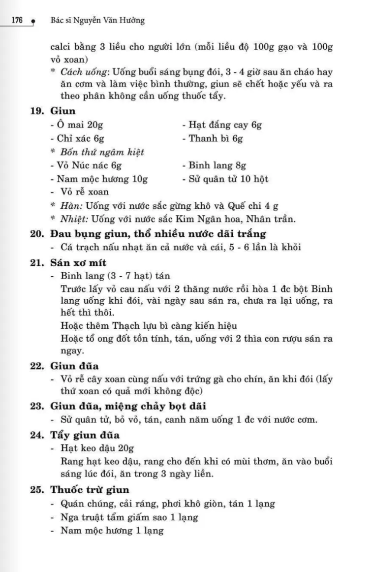 30 bài thuốc trị Giun sán
