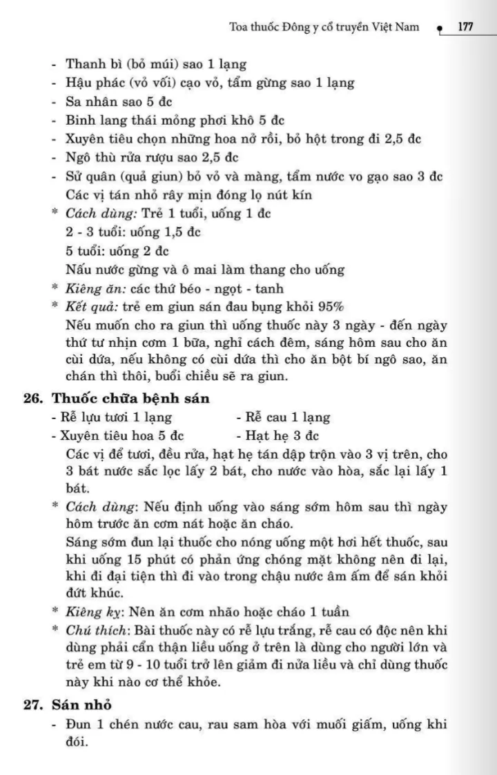 30 bài thuốc trị Giun sán