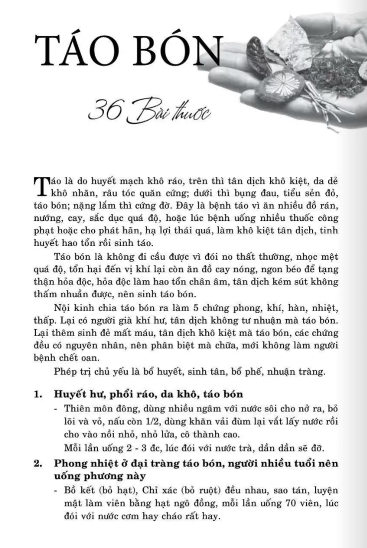36 bài thuốc trị táo bón