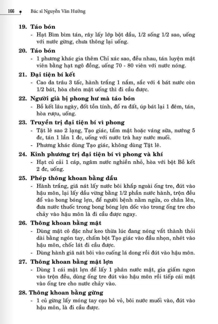 36 bài thuốc trị táo bón
