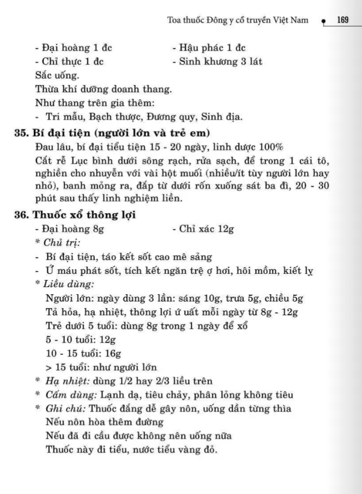 36 bài thuốc trị táo bón
