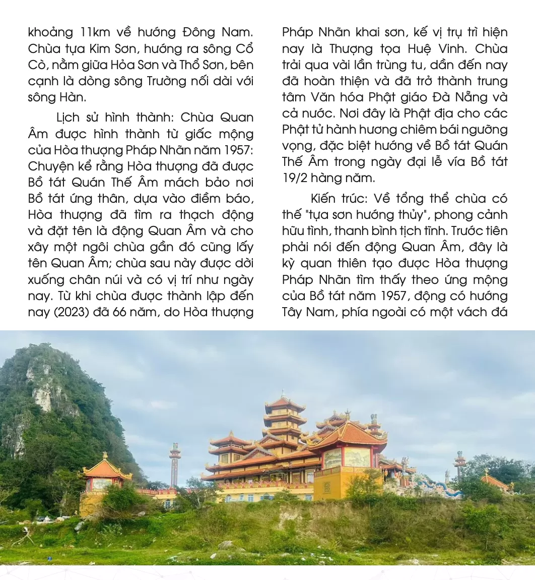 Chùa Quan Âm Ngũ Hành Sơn - Ngũ giác đài sen ngọc