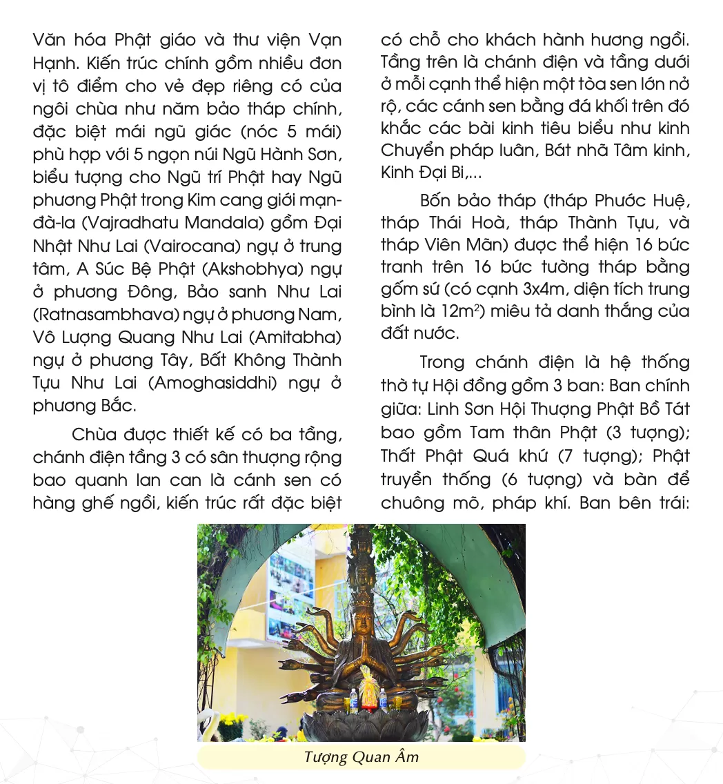 Chùa Quan Âm Ngũ Hành Sơn - Ngũ giác đài sen ngọc