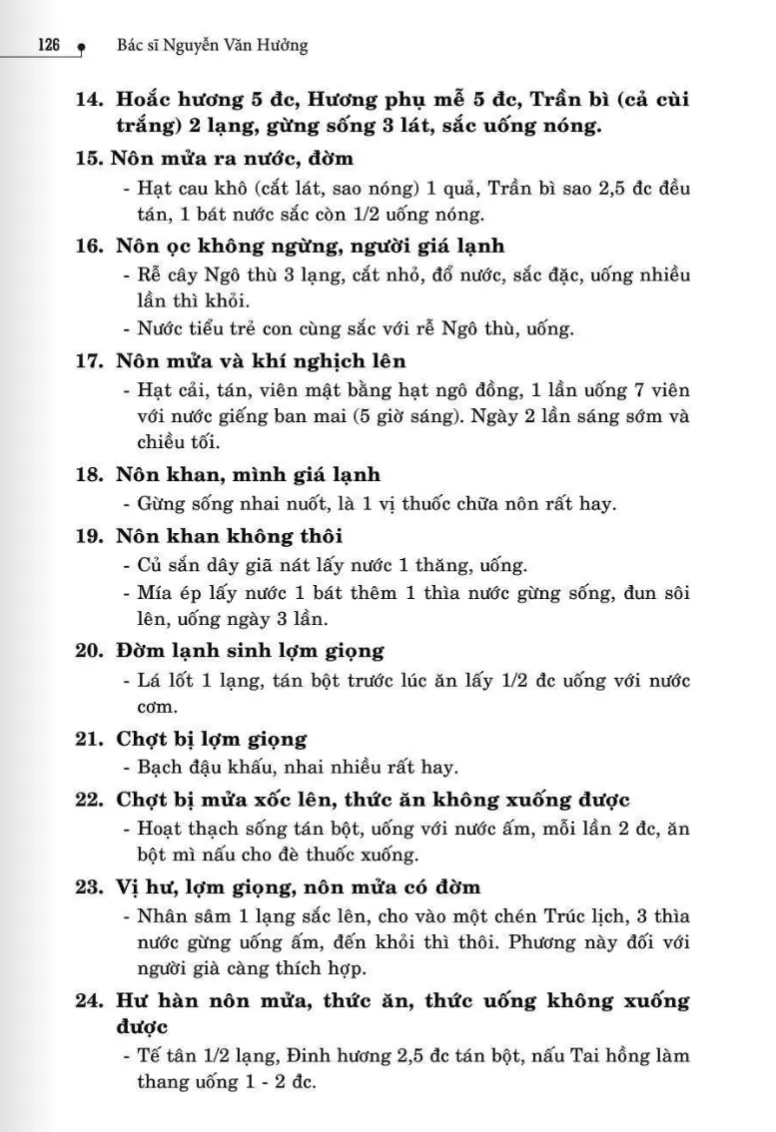 41 bài thuốc trị nôn mửa