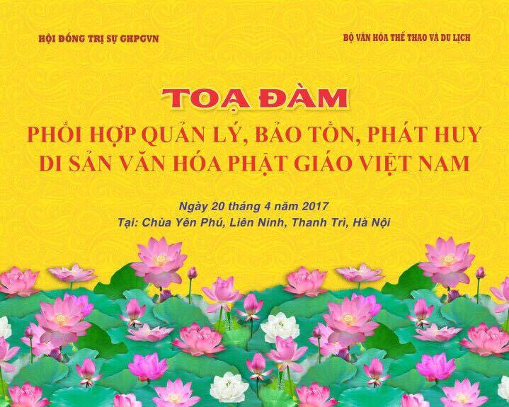 Thông cáo báo chí : Tọa đàm kế hoạch phối hợp giữa hội đồng trị sự GHPGVN và Bộ VHTH&DL để duy trì bảo tồn phát huy giá trị di sản văn hóa phật giáo