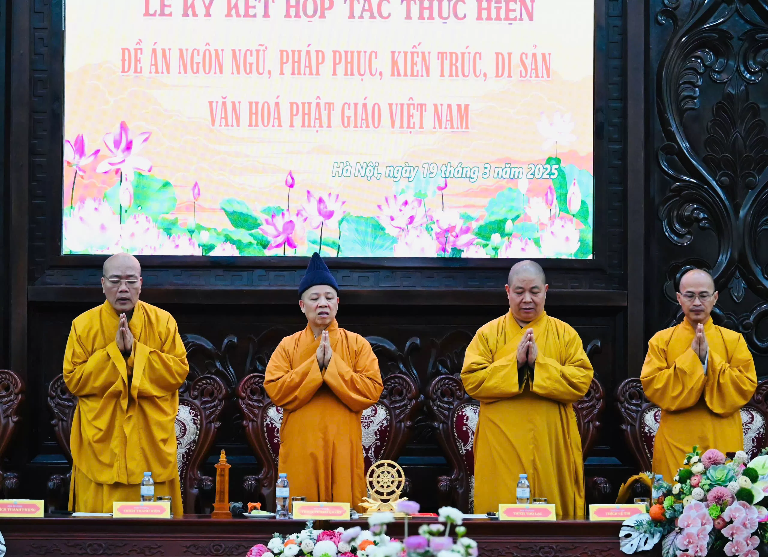 Lễ ký kết hợp tác giữa Ban Văn hóa Trung ương GHPGVN và Ban Giáo dục Phật giáo Trung ương GHPGVN, Ban Trị sự GHPGVN các tỉnh miền Bắc, Học viện Phật giáo Việt Nam tại Hà Nội về các đề án văn hóa: Pháp phục, ngôn ngữ, nghệ thuật và biểu tượng văn hóa Phật giáo