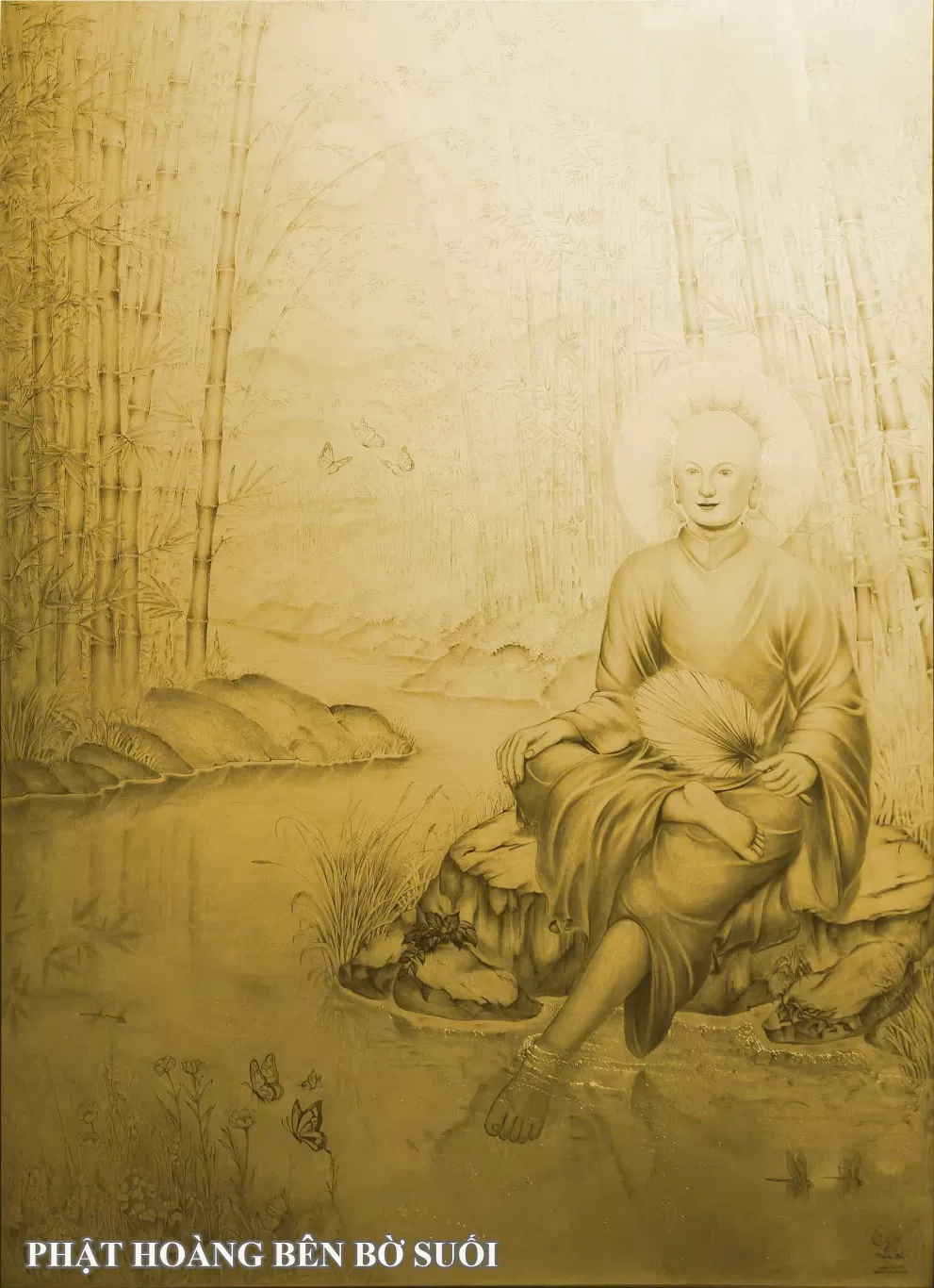 Tranh: Phật hoàng bên suối