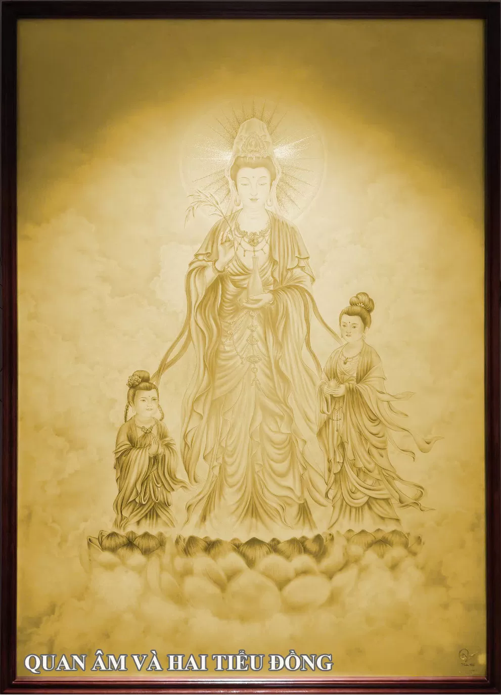 Tranh: Quan Âm và hai tiểu đồng