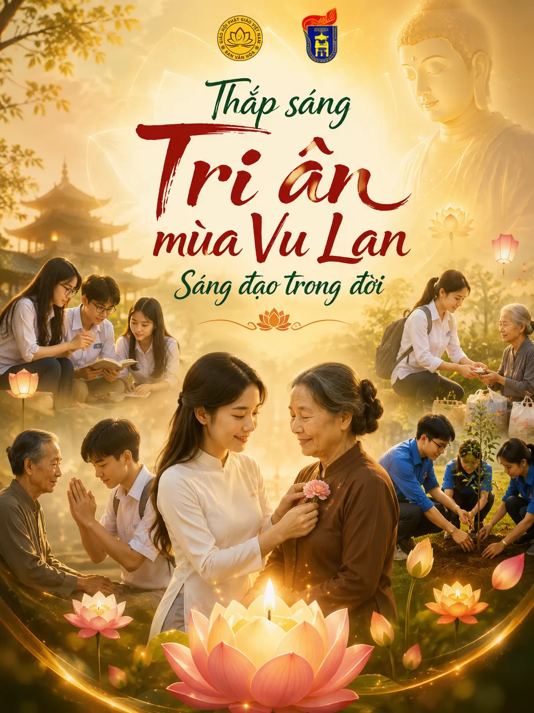 Ban Văn hóa Trung ương GHPGVN phối hợp Trường Đại học Khoa học Xã hội và Nhân văn Hà Nội tổ chức chương trình “Thắp sáng Tri ân mùa Vu Lan – Sáng đạo trong đời”