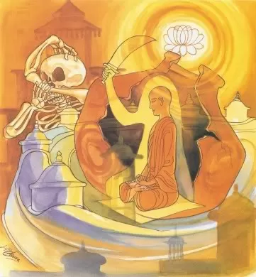 Kinh Pháp cú: II. Phẩm Tâm. 7. Biết thân như đồ gốm