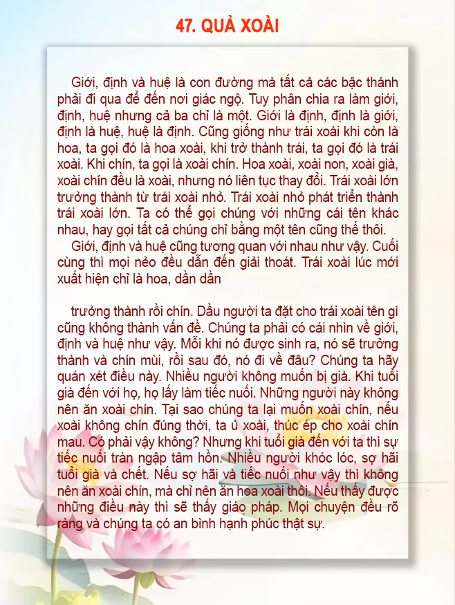 Chỉ là một cội cây: 47. Quả xoài