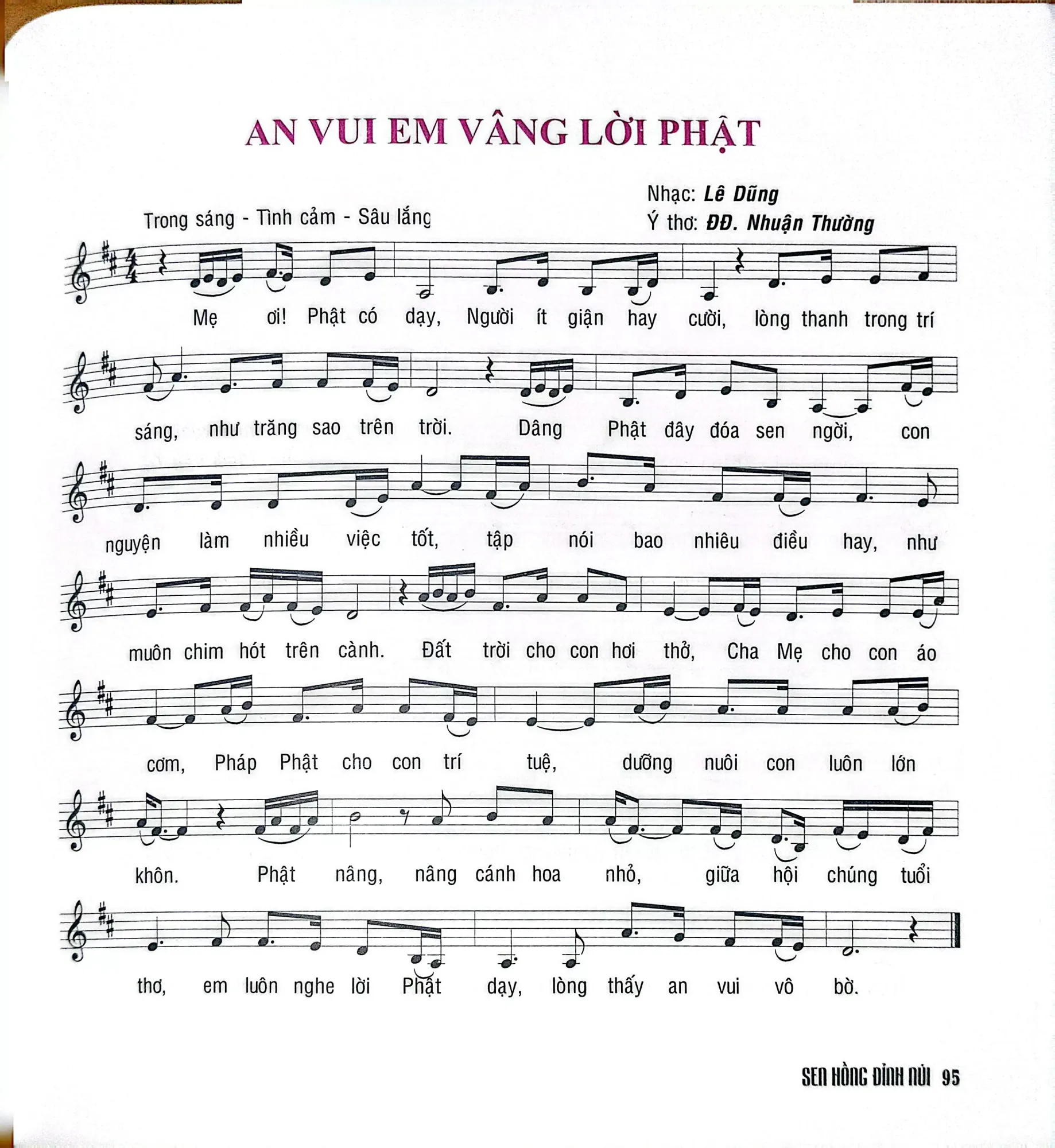 Nhạc: An vui em vâng lời Phật