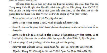 Thông báo về việc nộp lý lịch và đăng ký các phân ban - có mẫu tải phía cuối bài viết