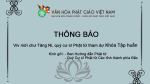 THÔNG BÁO V/v mời chư Tăng Ni, quý cư sĩ Phật tử tham dự Khóa Tập huấn