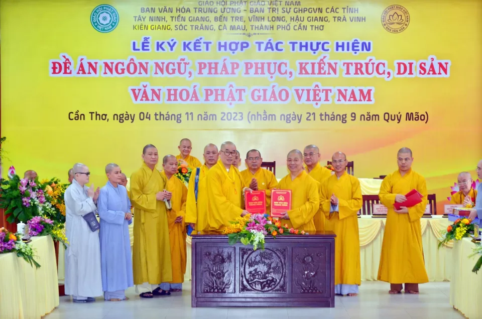 Ban Văn hóa Trung ương ký kết hợp với BTS Phật giáo 10 tỉnh thành Tây Nam Bộ